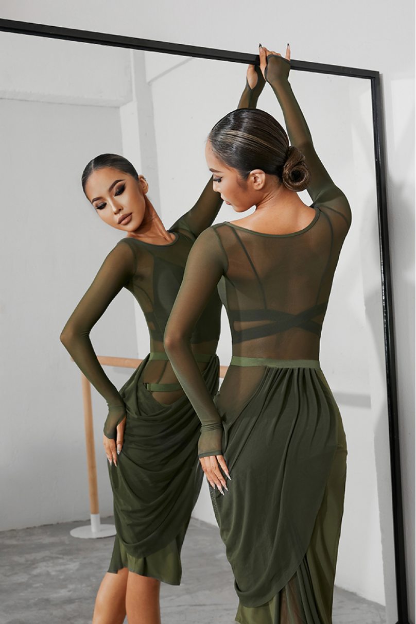 Сукня для бальних танців для латини від бренду ZYM Dance Style модель 2263/Dark Green