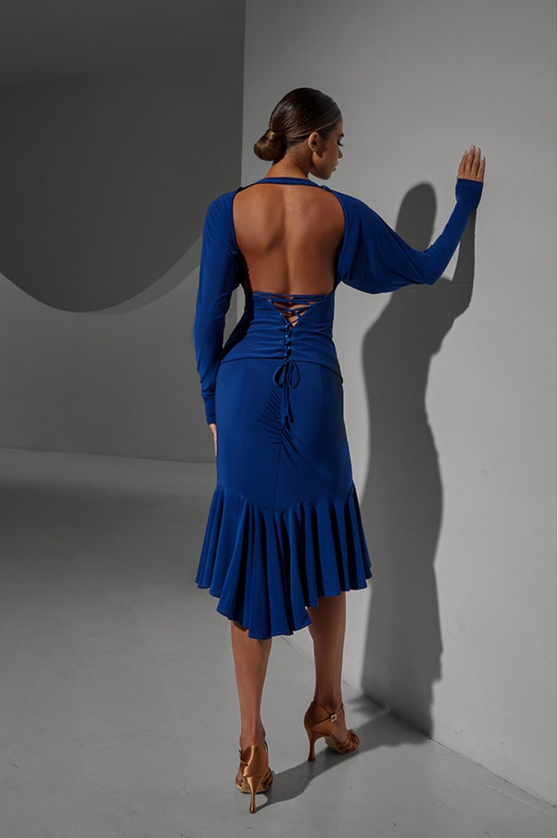 Latin dance skirt by ZYM Dance Style model 2302 Jewelry Blue