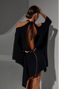 Women's Latin Dance Flicker Dress Black