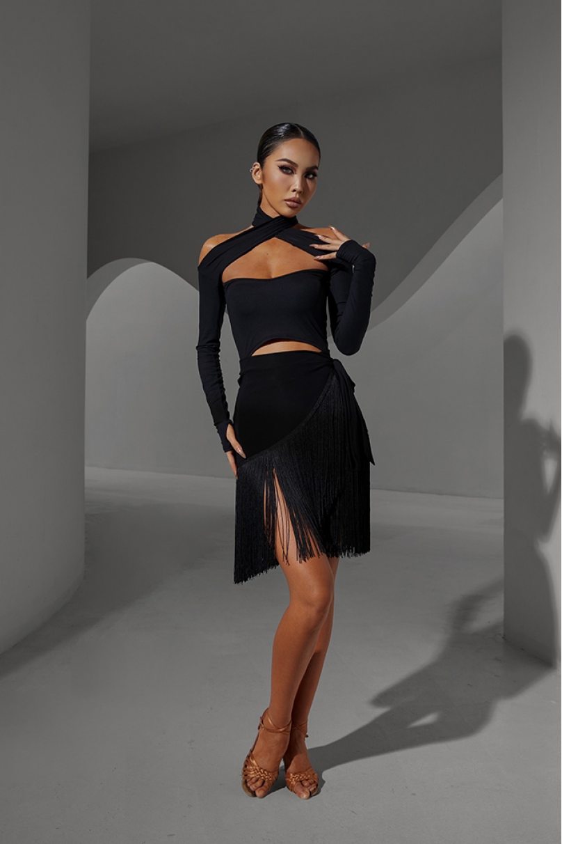 Latin dance skirt by ZYM Dance Style model 2028 Black