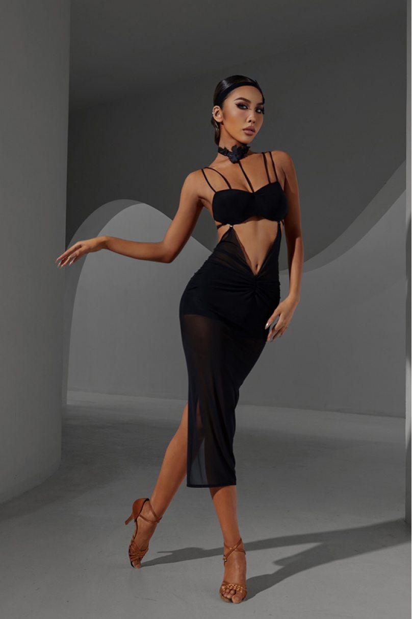 Платье для бальных танцев для латины от бренда ZYM Dance Style модель 2307 Black