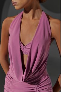 Women's Latin Dance Tulip Scam Bodysuit Misty Purple