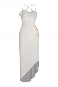 Сукня для бальних танців для латини від бренду ZYM Dance Style модель 2403 Creamy White