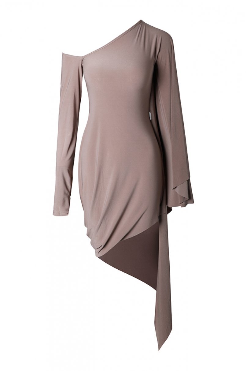Сукня для бальних танців для латини від бренду ZYM Dance Style модель 2246 Grey Brown
