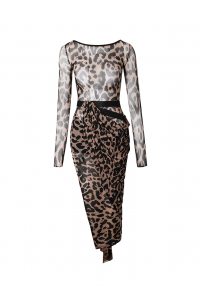 Leopard Mesh Plus Dress for Dance
