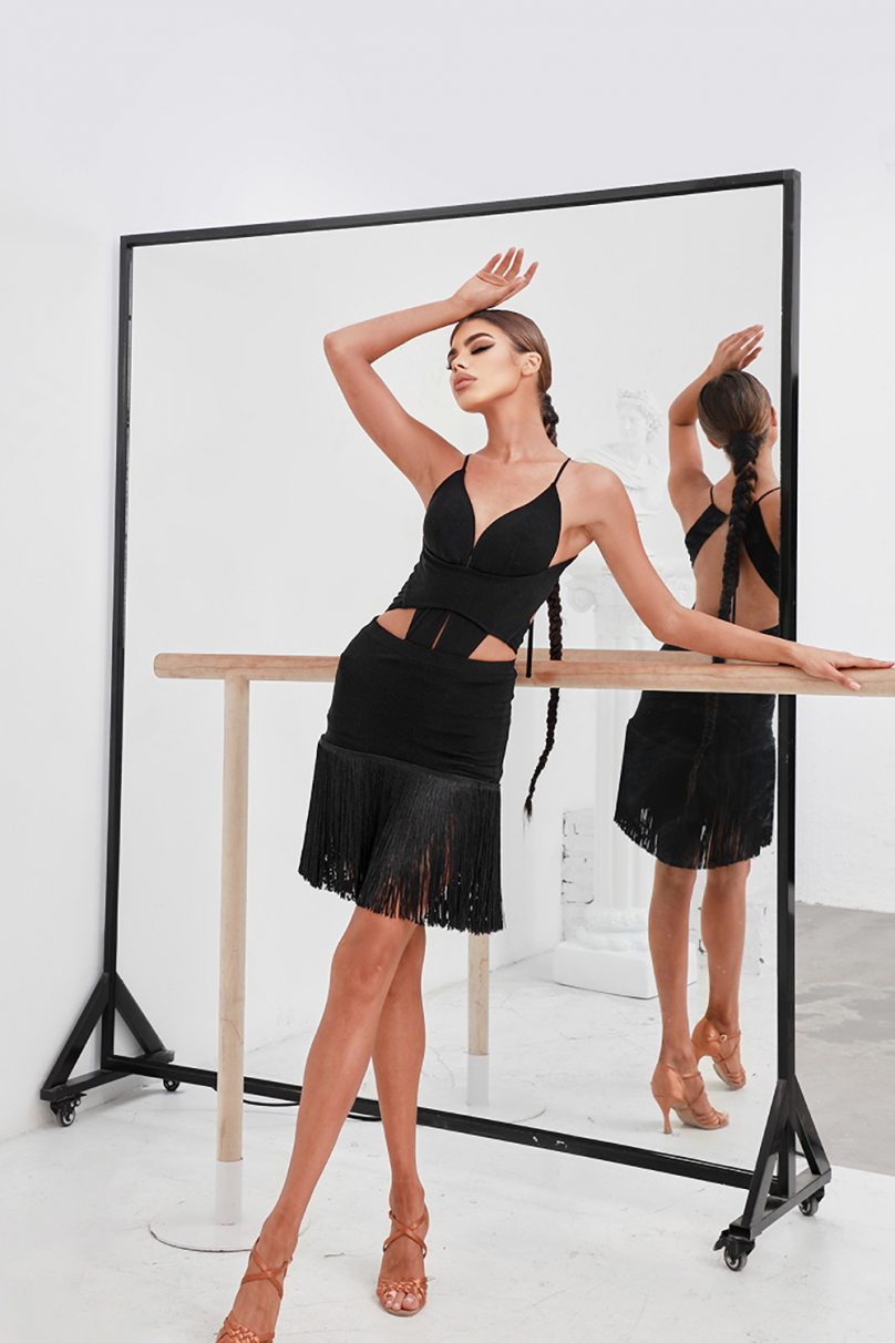 Спідниця для бальних танців для латини від бренду ZYM Dance Style модель 2215 Black