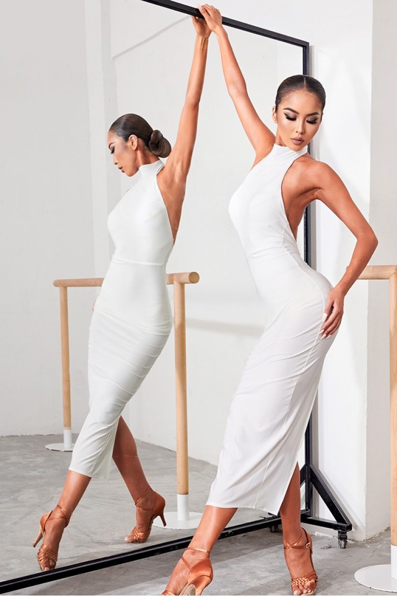 Latin dance dress by ZYM Dance Style model 2229 White