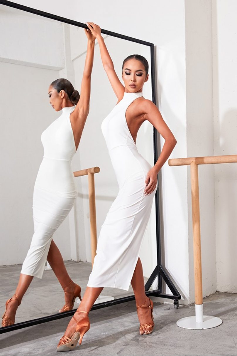 Latin dance dress by ZYM Dance Style model 2229 White