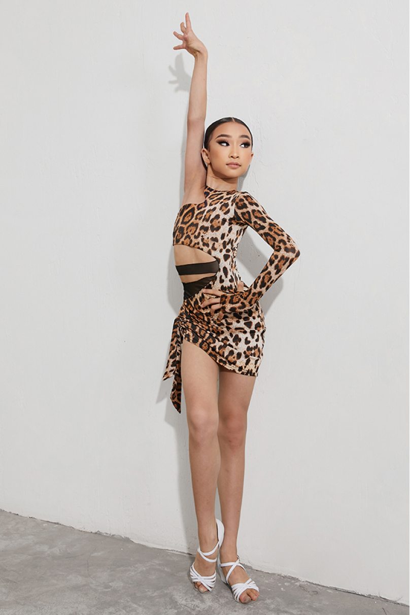 Платье для бальных танцев для девочек от бренда ZYM Dance Style модель 2240 Kids Leopard