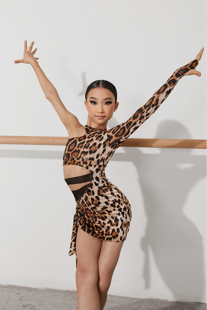 Latin dance dress by ZYM Dance Style model 2240 Leopard