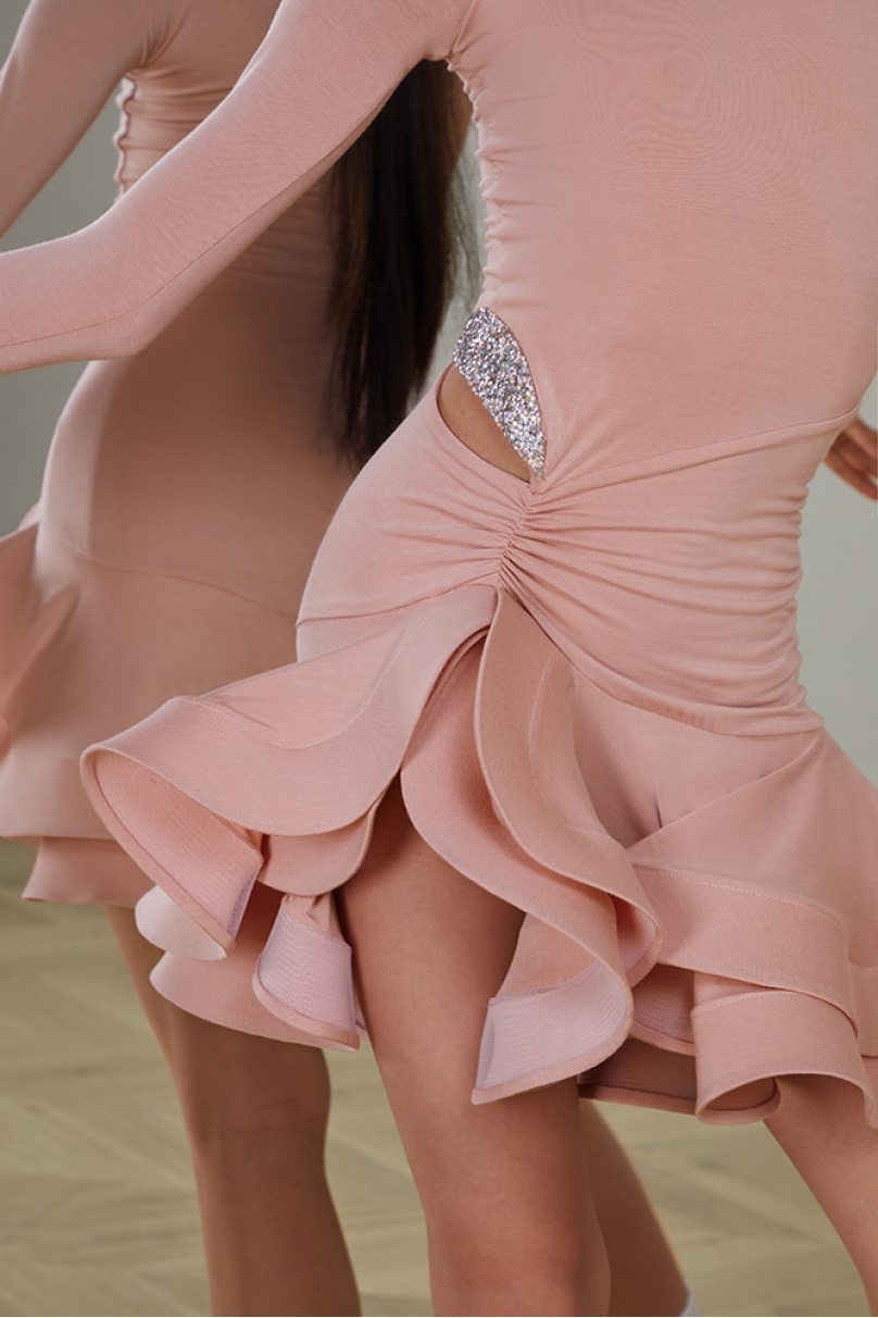 Tanzkleider Latein Marke ZYM Dance Style modell 23126 Milk Pink
