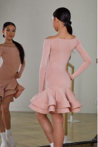 Сукня для бальних танців для латини від бренду ZYM Dance Style модель 23126 Milk Pink