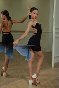 Abito da danza latina ZYM Dance Style numero di modello 2371 Black