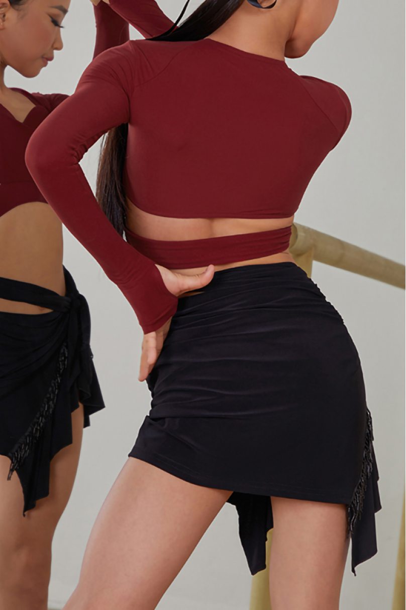 Latin dance skirt by ZYM Dance Style model 23103 Black