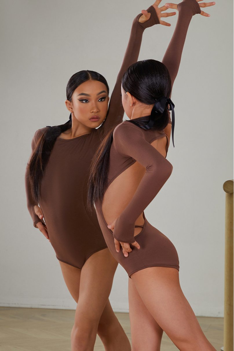 Купальник для танцев от бренда ZYM Dance Style модель 23118 Chocolate Brown
