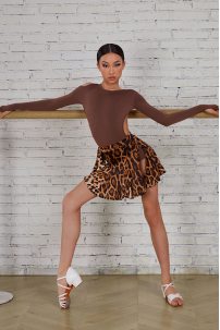 Юбка для бальных танцев для латины от бренда ZYM Dance Style модель 2380 Leopard