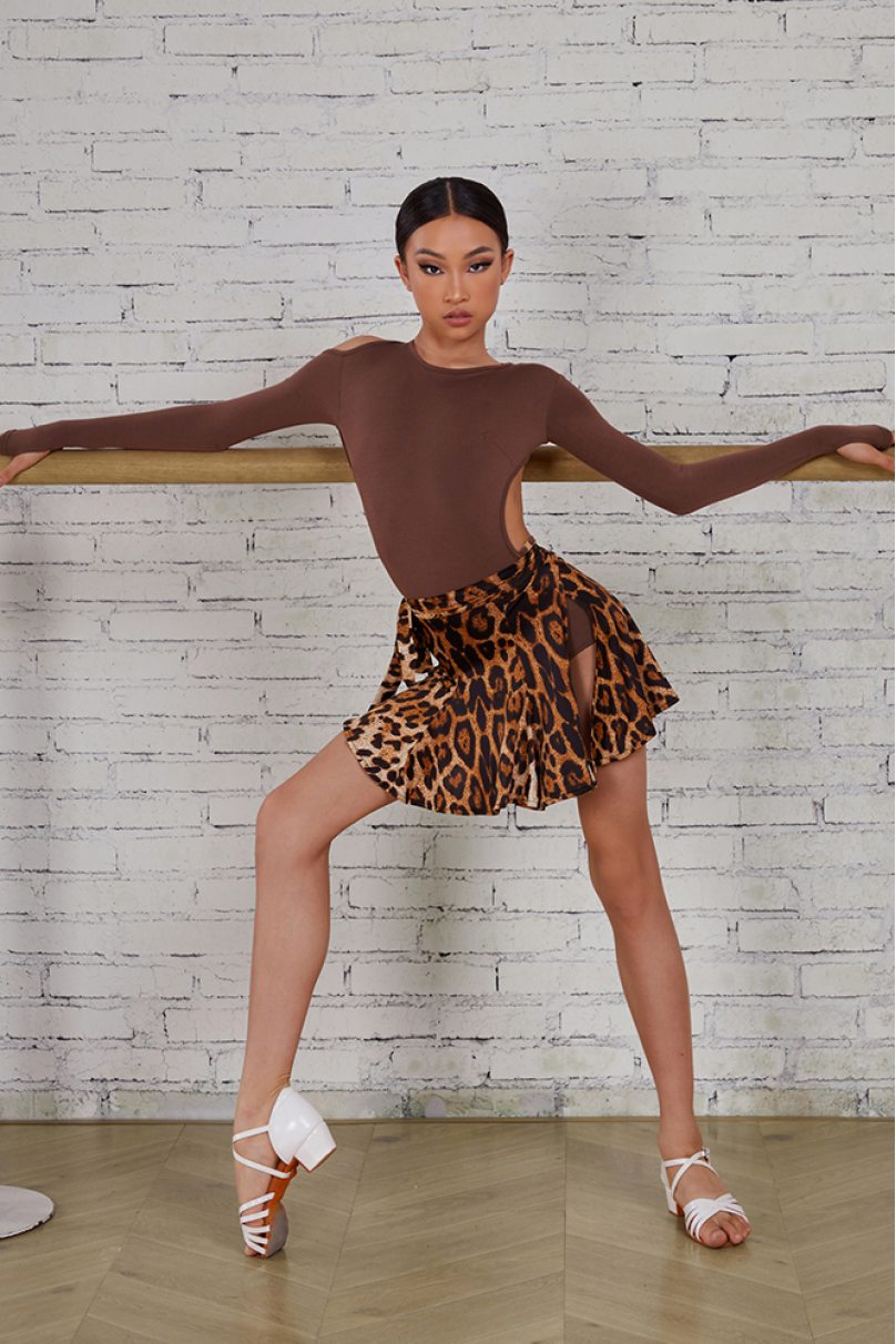 Купальник для танців від бренду ZYM Dance Style модель 23118 Chocolate Brown