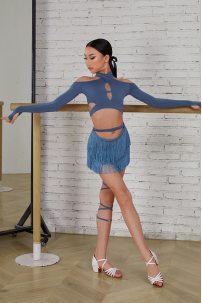 Tanz bluse Marke ZYM Dance Style modell 23114 Denim Blue