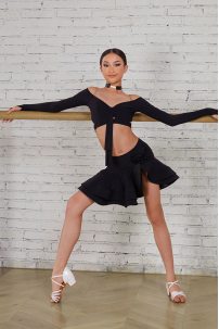 Юбка для бальных танцев для латины от бренда ZYM Dance Style модель 23117 Classic Black