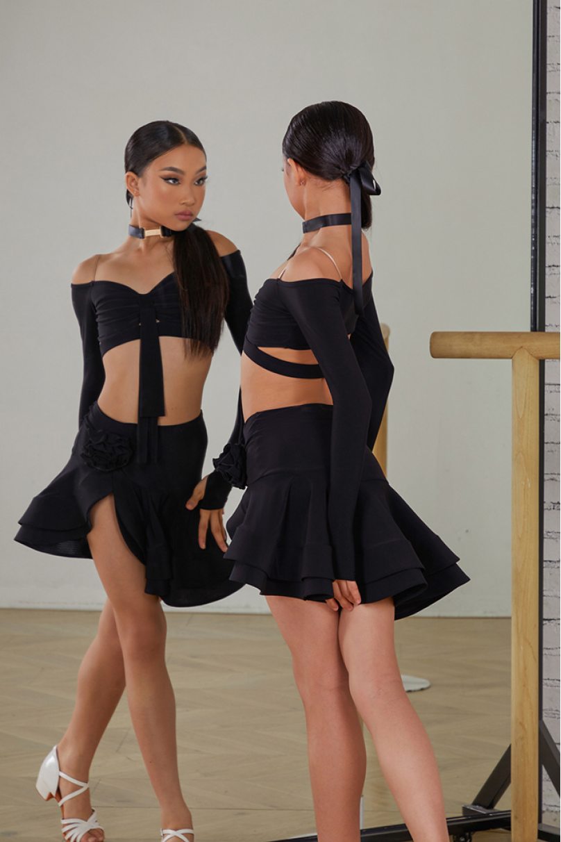 Latin dance skirt by ZYM Dance Style model 23117 Classic Black