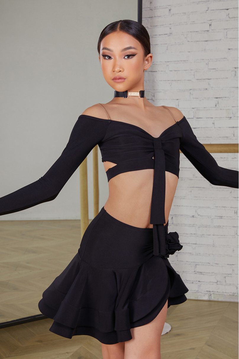 Спідниця для бальних танців для латини від бренду ZYM Dance Style модель 23117 Classic Black