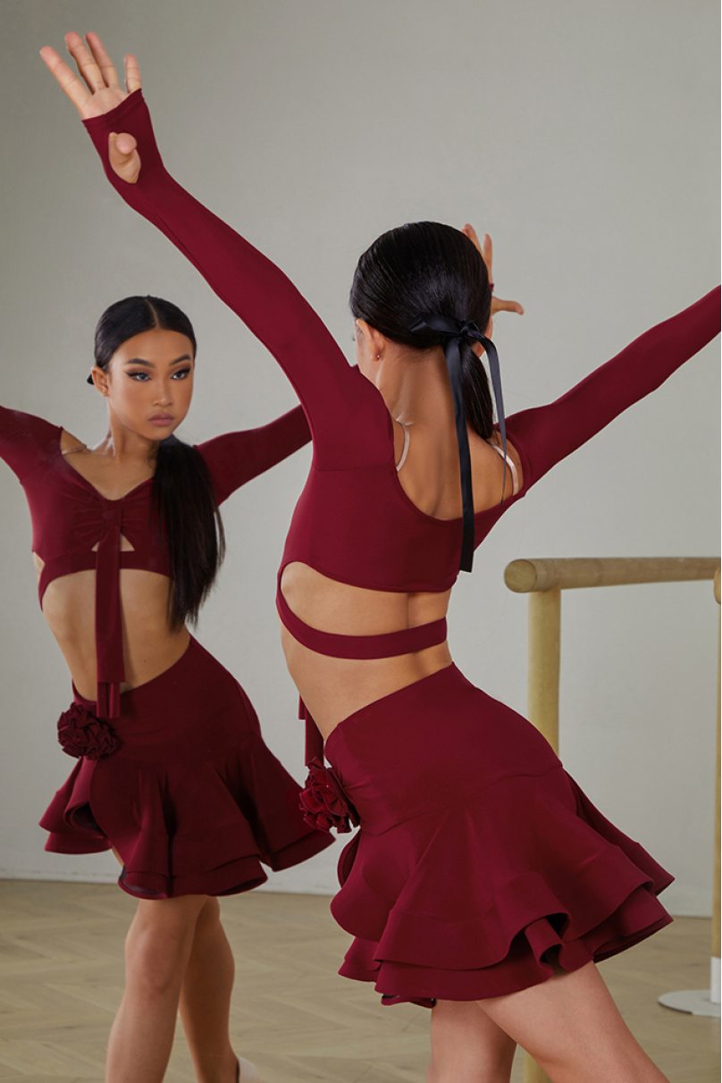 Tanzröcke Latein Marke ZYM Dance Style modell 23117 Berry Red