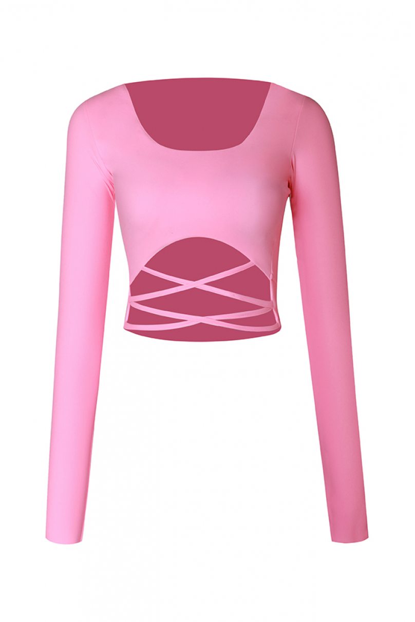 Блуза для бальных танцев от бренда ZYM Dance Style модель 2250 Kids Barbie Pink