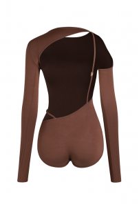 Купальник для танців від бренду ZYM Dance Style модель 23118 Chocolate Brown