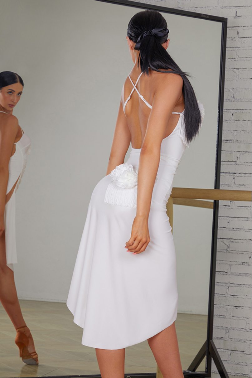 Latin dance dress by ZYM Dance Style model 2403 Creamy White