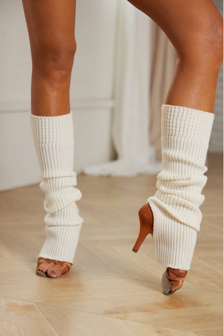 Dance Knitted Legwarmers Creamy White