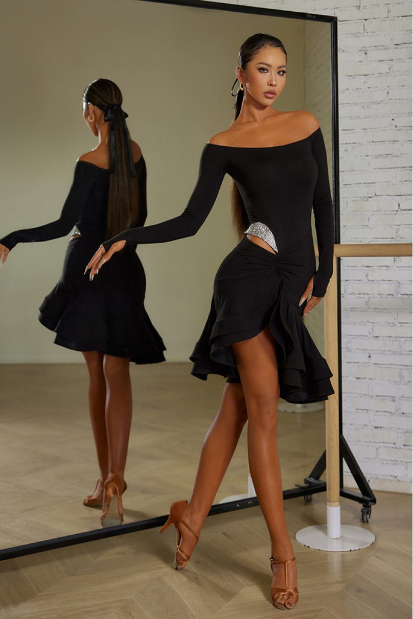 Latin dance dress by ZYM Dance Style model 2205 Black