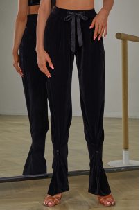 Жіночі штани для бальних танців для латини від бренду ZYM Dance Style модель 2418 Black