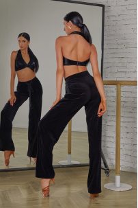 Женские брюки для бальных танцев для латины от бренда ZYM Dance Style модель 2418 Black