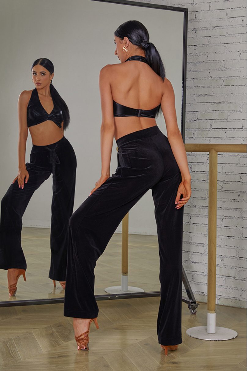 Жіночі штани для бальних танців для латини від бренду ZYM Dance Style модель 2418 Black