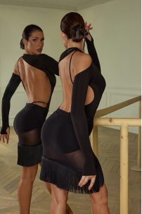 Спідниця для бальних танців для латини від бренду ZYM Dance Style модель 23119 Classic Black