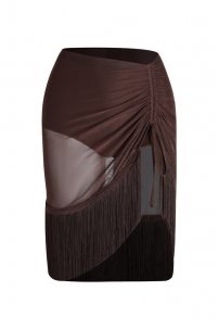 Latin dance skirt by ZYM Dance Style model 23119 Chocolate Brown