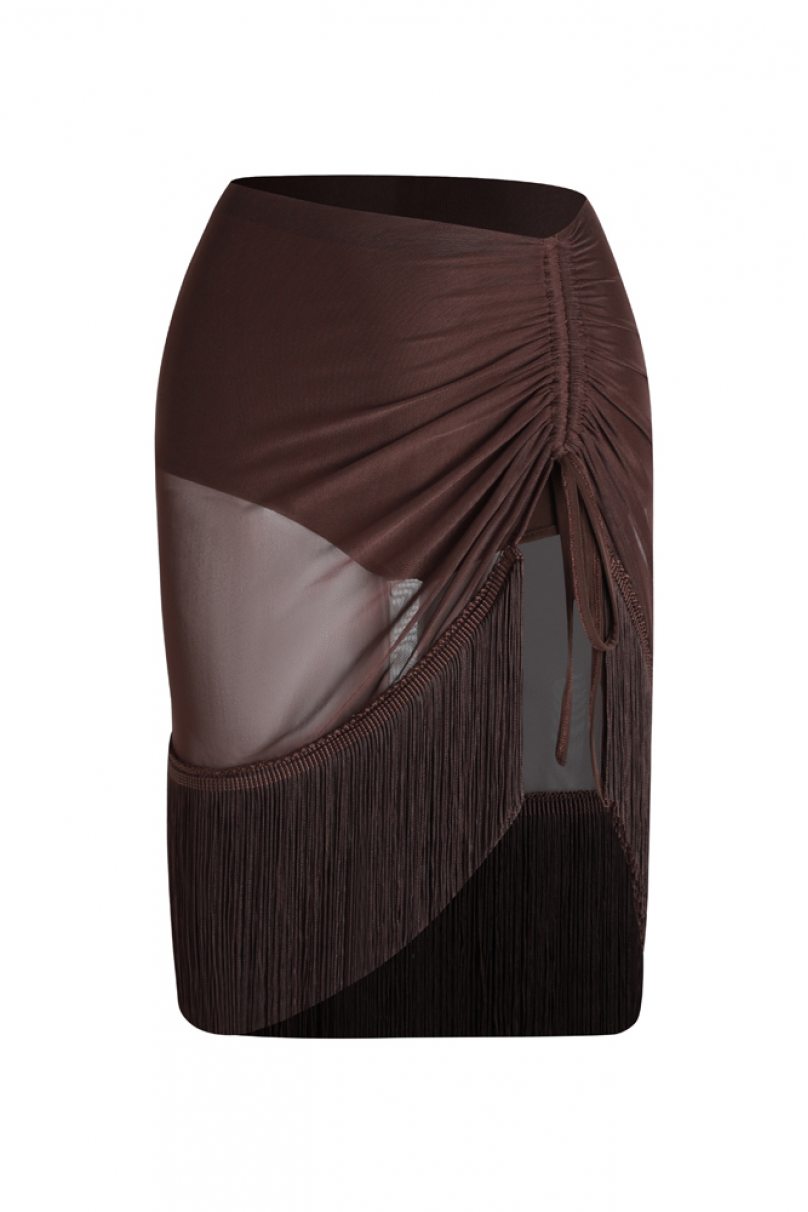 Latin dance skirt by ZYM Dance Style model 23119 Chocolate Brown