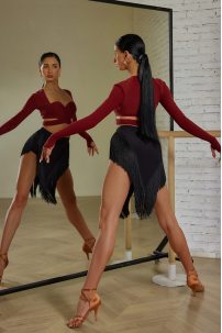 Latin dance skirt by ZYM Dance Style model 23129 Classic Black