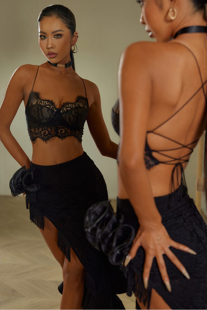 Latin dance skirt by ZYM Dance Style model 2399 Black