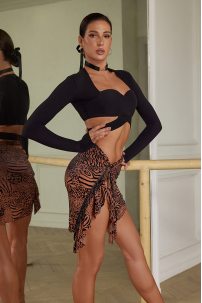 Latin dance skirt by ZYM Dance Style model 23103 Leopard