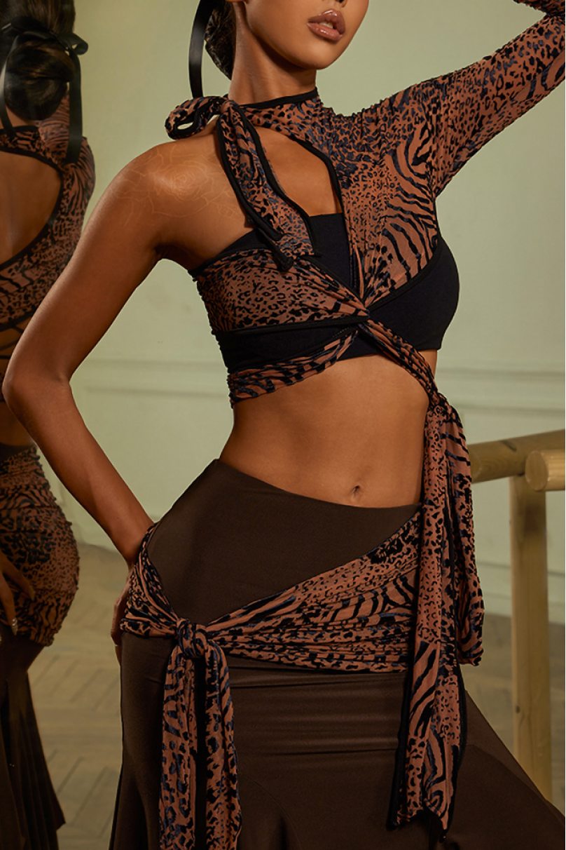 Dance blouse for women by ZYM Dance Style style 23110 Leopard