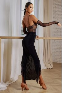 Юбка для бальных танцев для латины от бренда ZYM Dance Style модель 2402 Classic Black