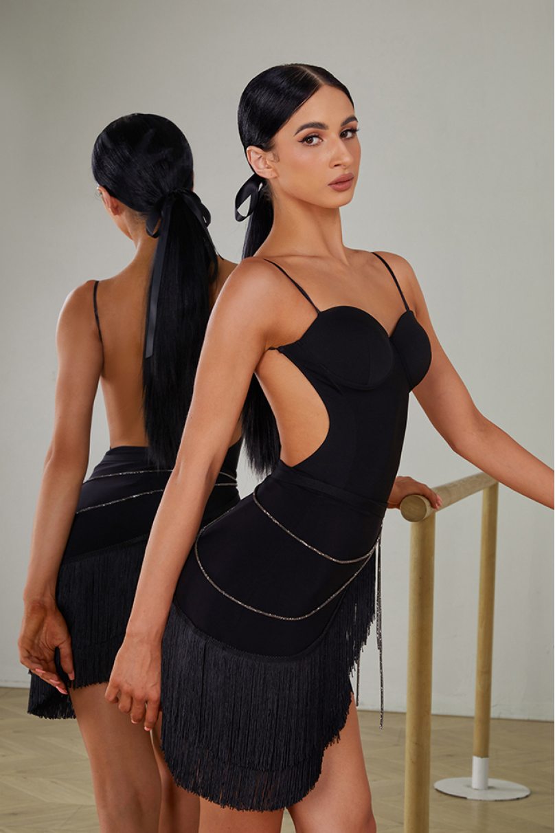 Latin dance skirt by ZYM Dance Style model 2412 Classic Black (no chain)