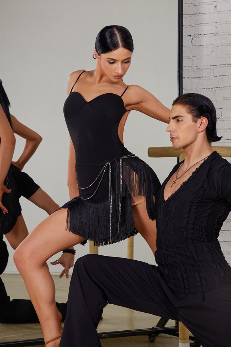 Latin dance skirt by ZYM Dance Style model 2412 Classic Black (no chain)