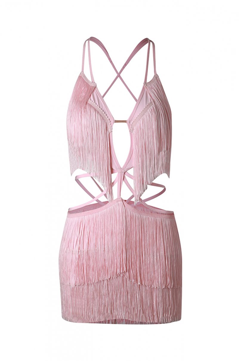 Платье для бальных танцев для латины от бренда ZYM Dance Style модель 2316 Milk Pink