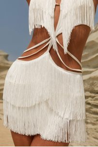 Платье для бальных танцев для латины от бренда ZYM Dance Style модель 2316 Arctic White