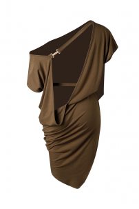 Latin dance dress by ZYM Dance Style model 2318 Chocolate Brown