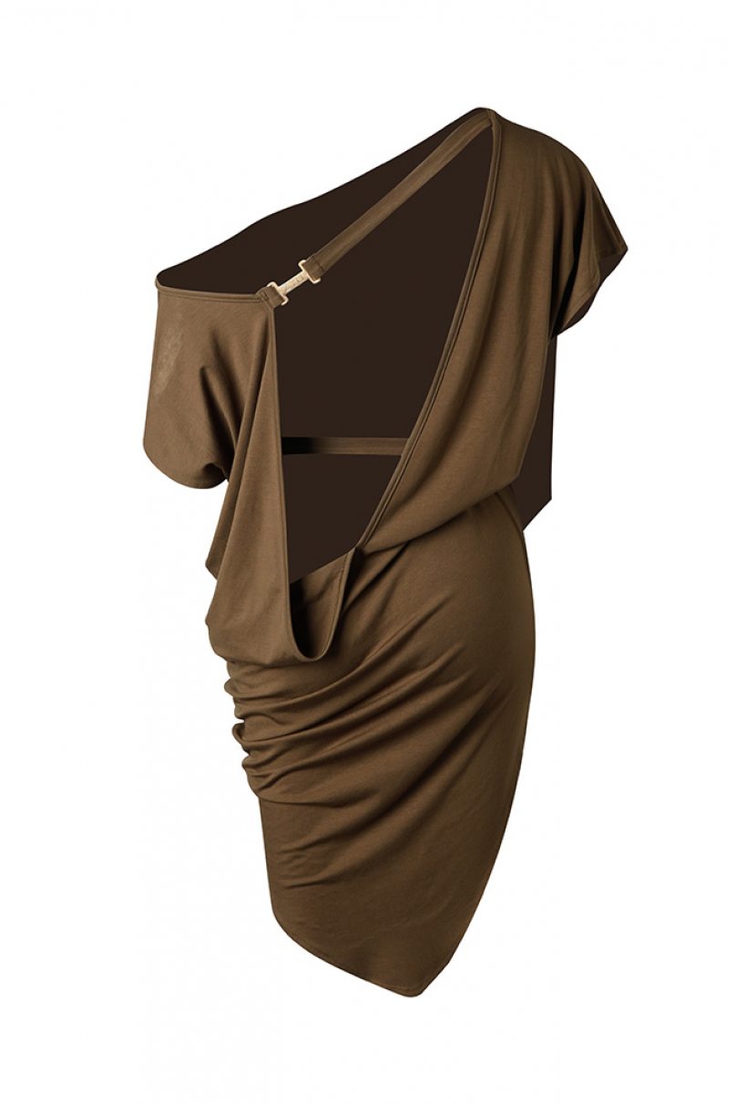 Платье для бальных танцев для латины от бренда ZYM Dance Style модель 2318 Chocolate Brown