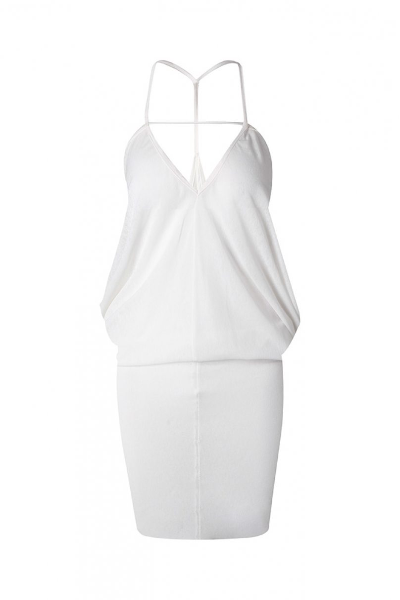 Сукня для бальних танців для латини від бренду ZYM Dance Style модель 2322 Arctic White