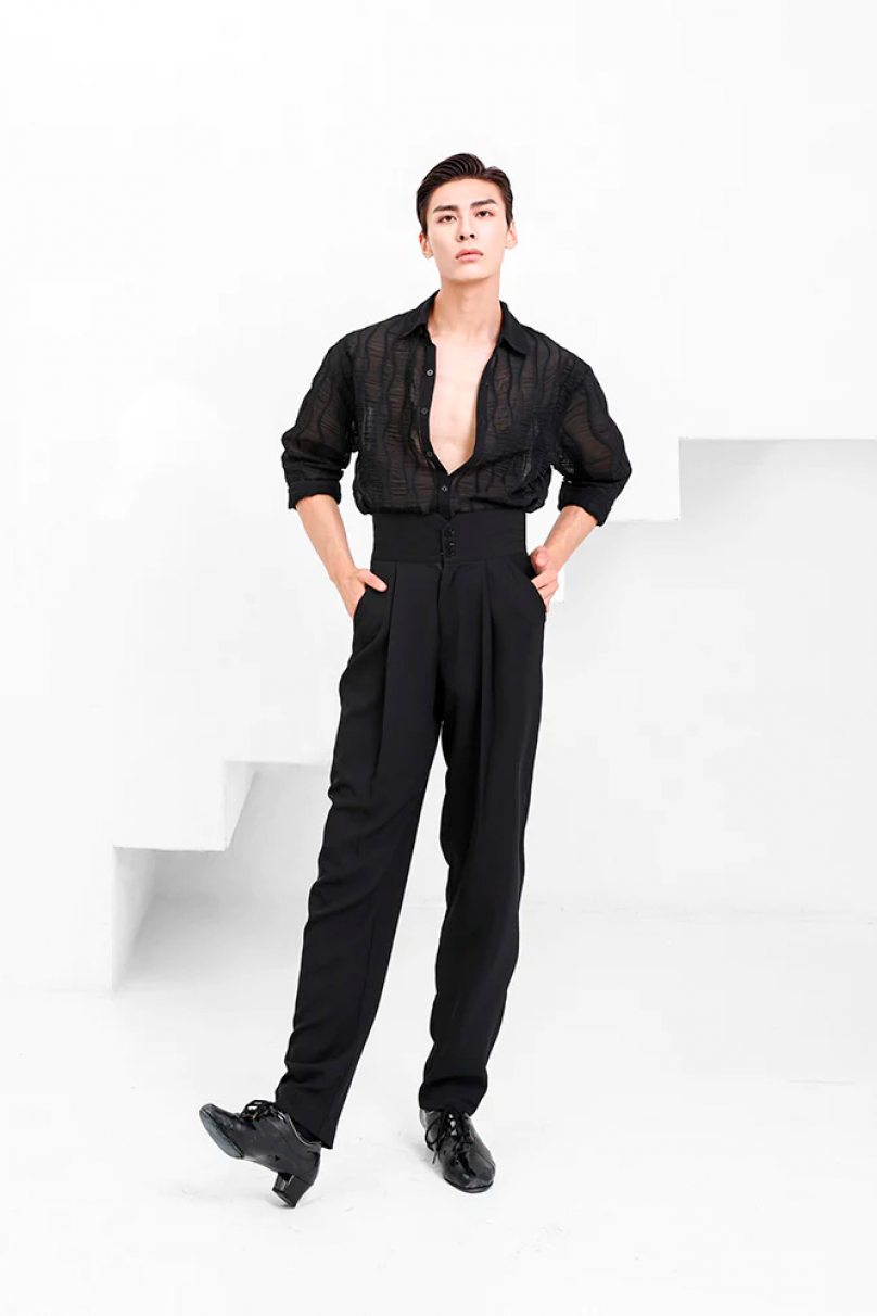 Latein Tanzhemd für Herren Marke ZYM Dance Style modell N007 Black